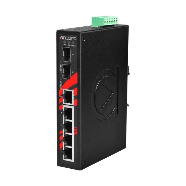 7-Port Industrial Gigabit Unmanaged Ethernet Switch, with 5-10/100/1000Tx and 2-100/1000 SFP Slots